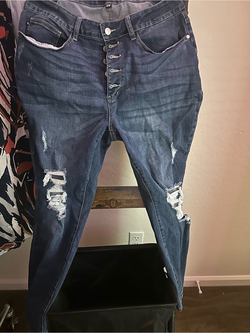 Judy Blue Dark Blue Distressed Skinny Jeans size 18